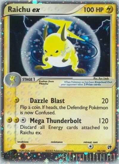 Raichu ex #98/100 Holofoil Pokémon card from EX Sandstorm