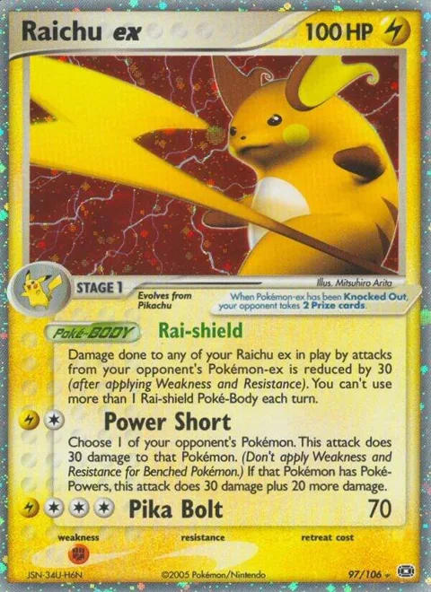 Raichu ex #97/106 Pokémon card from EX Emerald