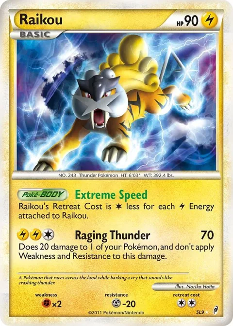 Raikou Shiny #SL9 Holofoil Pokémon card from Call of Legends