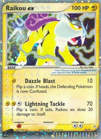Raikou ex #92/95 Holofoil Pokémon card from EX Team Magma vs Team Aqua