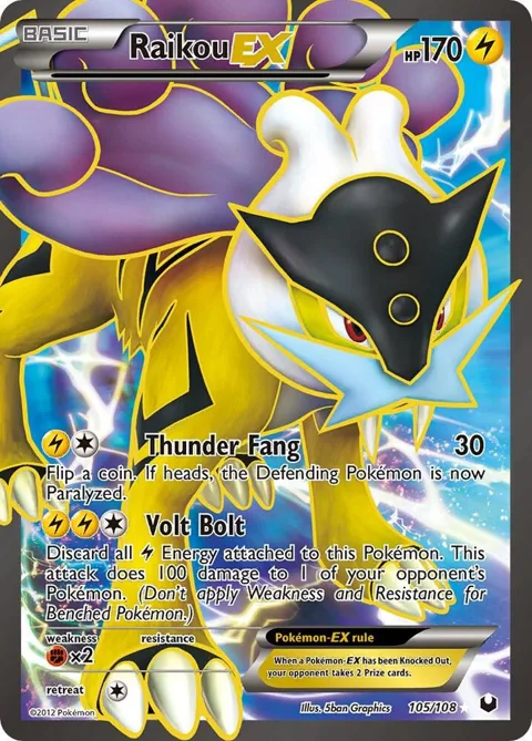 Raikou EX 105 Full Art #105/108 Holofoil Pokémon card from Dark Explorers