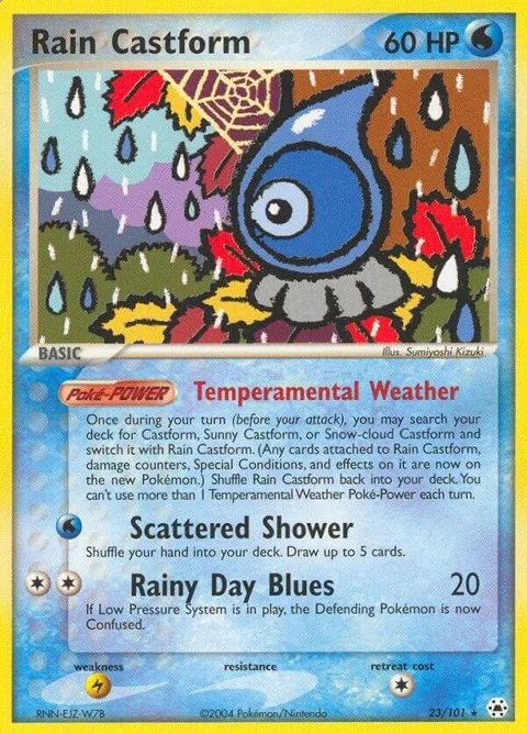 Rain Castform #23/101 Reverse Holofoil Pokémon card from EX Hidden Legends