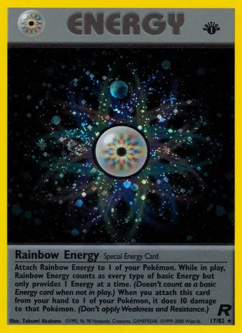 Rainbow Energy 17 #17/82 Unlimited Holofoil Pokémon card from Team Rocket