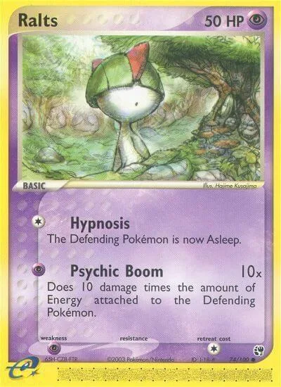 Ralts #74/100 Pokémon card from EX Sandstorm