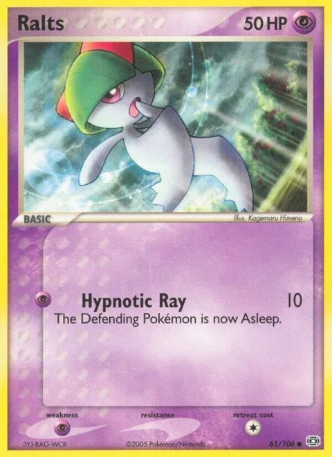 Ralts #61/106 Pokémon card from EX Emerald