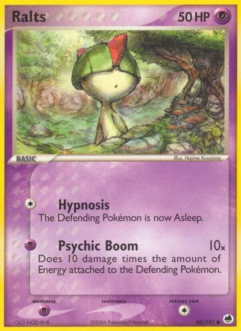 Ralts #60/101 Reverse Holofoil Pokémon card from EX Dragon Frontiers