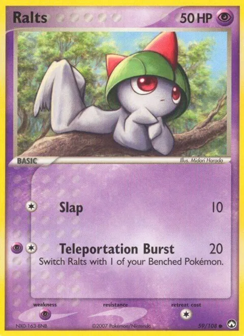 Ralts #59/108 Reverse Holofoil Pokémon card from EX Power Keepers