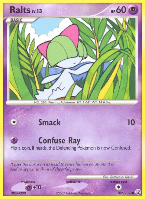Ralts #102/132 Pokémon card from Secret Wonders