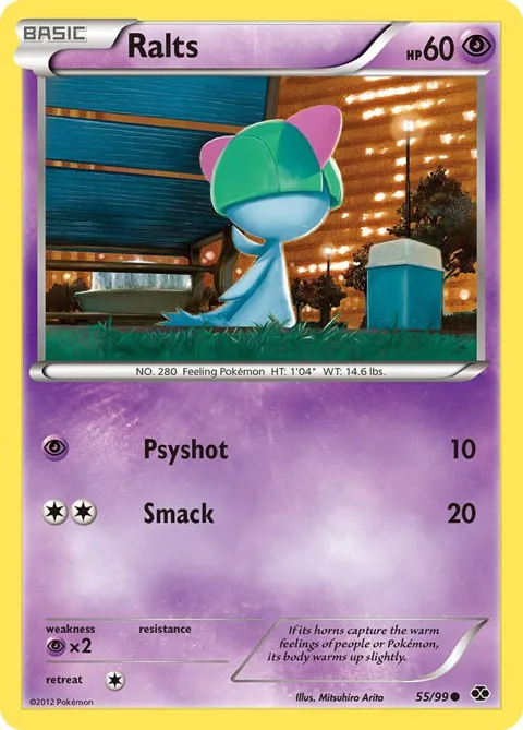 Ralts #55/99 Reverse Holofoil Pokémon card from Next Destinies