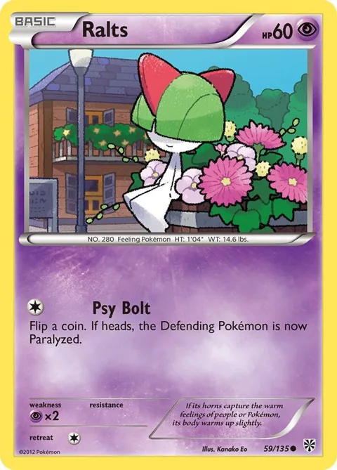 Ralts #59/135 Pokémon card from Plasma Storm