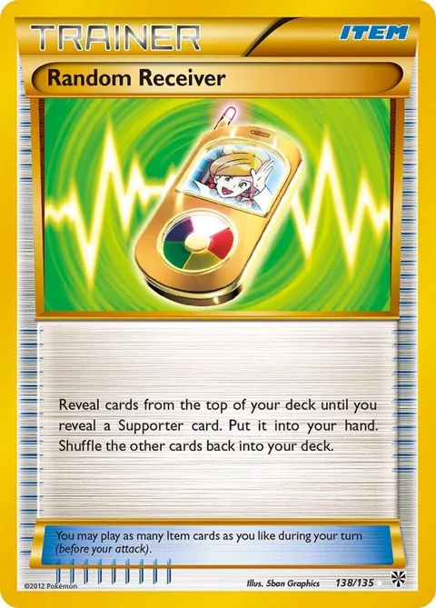 Random Receiver #138/135 Holofoil Pokémon card from Plasma Storm