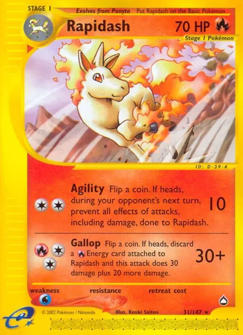 Rapidash #031/147 Pokémon card from Aquapolis