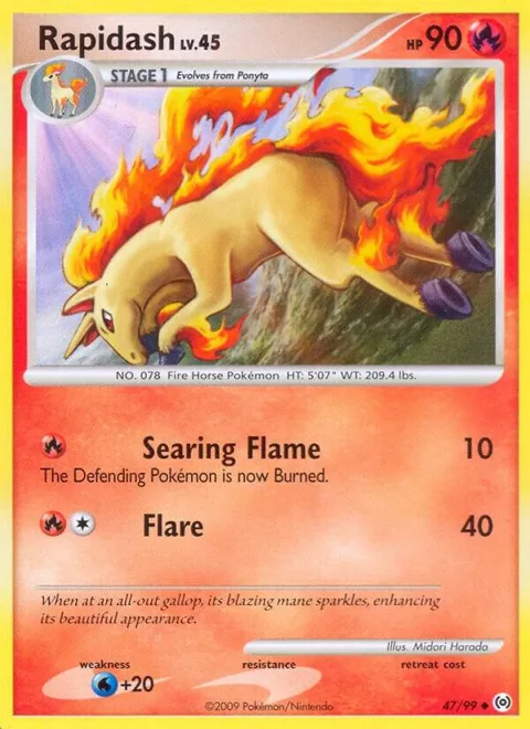 Rapidash 47 #47/99 Pokémon card from Arceus