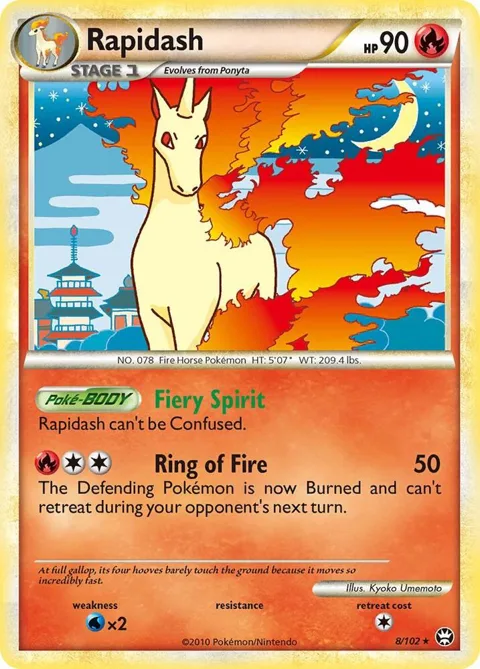 Rapidash #8/102 Reverse Holofoil Pokémon card from Triumphant