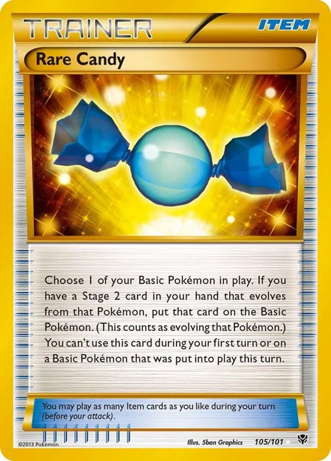 Rare Candy 105 Secret Rare #105/101 Holofoil Pokémon card from Plasma Blast