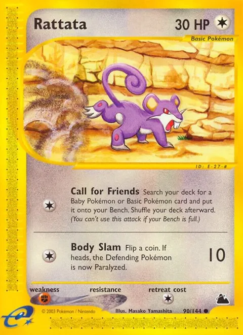 Rattata #090/144 Pokémon card from Skyridge
