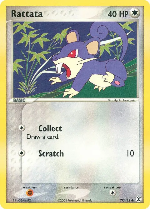Rattata #77/112 Reverse Holofoil Pokémon card from EX FireRed & LeafGreen