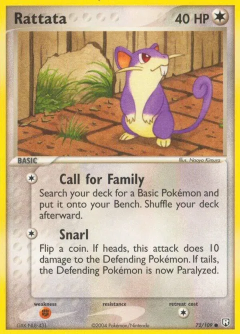 Rattata - 072/109 #72/109 Reverse Holofoil Pokémon card from EX Team Rocket Returns