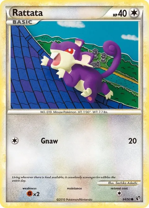 Rattata #64/90 Reverse Holofoil Pokémon card from Undaunted