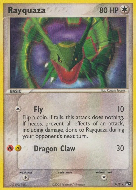 Rayquaza #003/017 Holofoil Pokémon card from POP Series 1