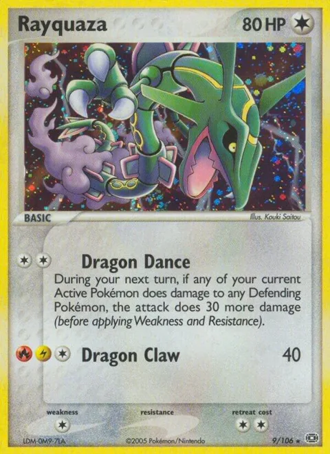 Rayquaza #9/106 Holofoil Pokémon card from EX Emerald