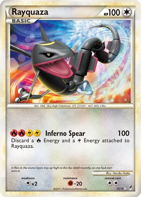 Rayquaza Shiny #SL10 Holofoil Pokémon card from Call of Legends
