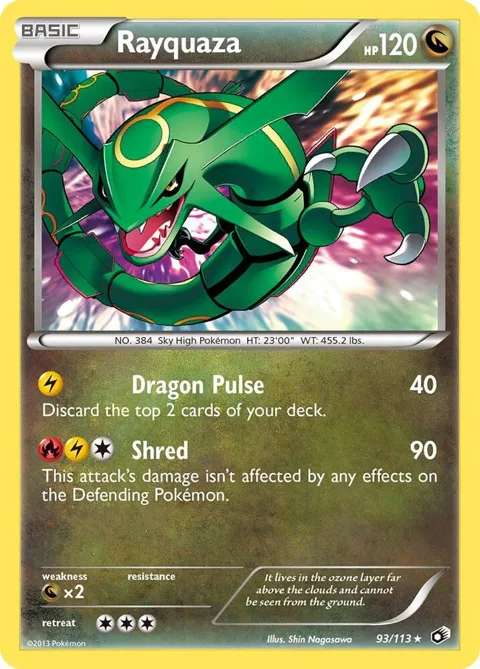 Rayquaza #93/113 Reverse Holofoil Pokémon card from Legendary Treasures