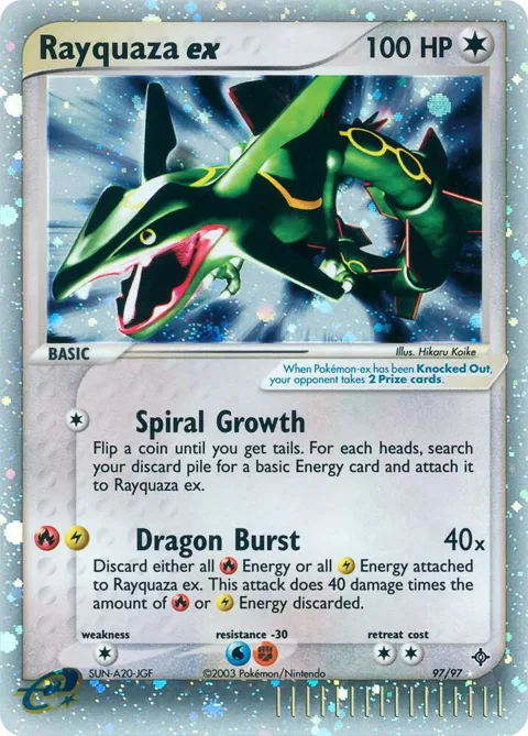 Rayquaza ex #97/97 Holofoil Pokémon card from EX Dragon