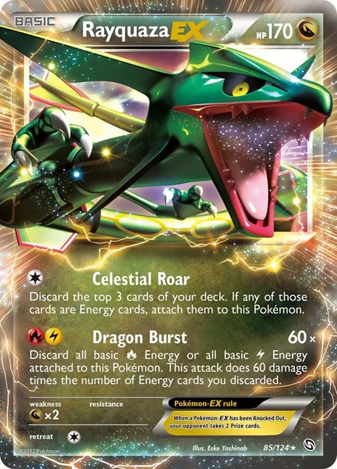 Rayquaza EX #85/124 Holofoil Pokémon card from Dragons Exalted