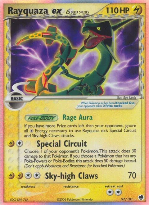 Rayquaza ex Delta Species #97/101 Holofoil Pokémon card from EX Dragon Frontiers