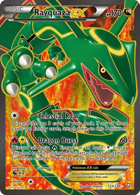 Rayquaza EX 123 Full Art #123/124 Holofoil Pokémon card from Dragons Exalted
