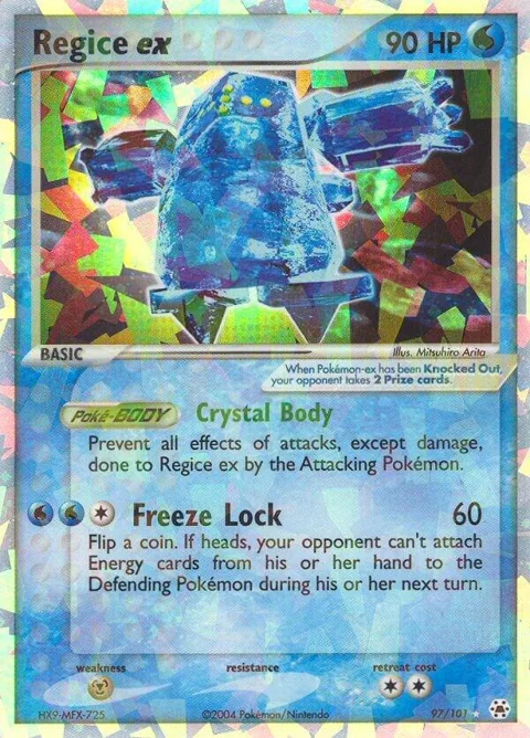 Regice ex #97/101 Holofoil Pokémon card from EX Hidden Legends