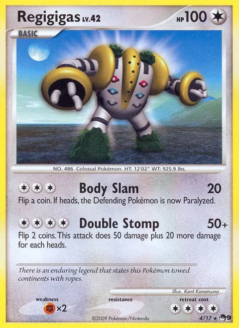 Regigigas #004/017 Holofoil Pokémon card from POP Series 9