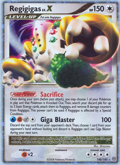 Regigigas LV.X #100/100 Holofoil Pokémon card from Stormfront