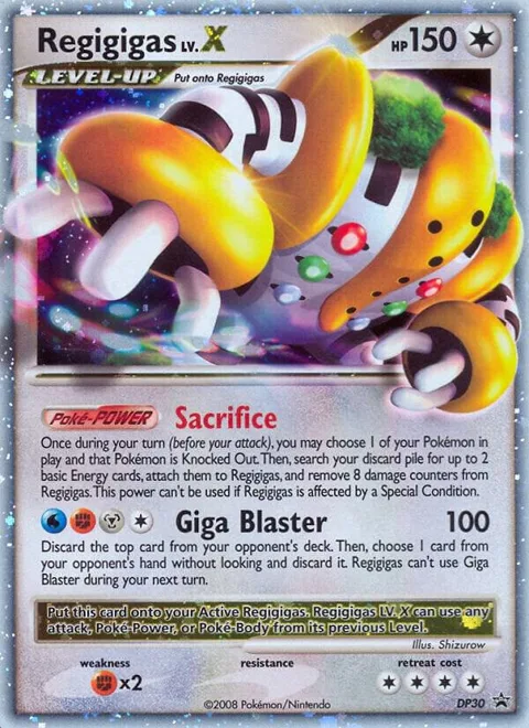Regigigas LV.X #DP30 Holofoil Pokémon card from Diamond and Pearl Promos