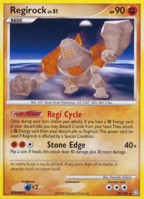 Regirock #38/146 Reverse Holofoil Pokémon card from Legends Awakened