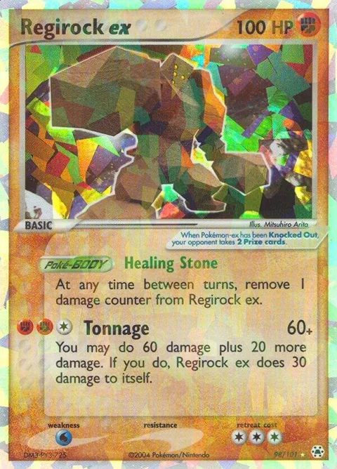 Regirock ex #98/101 Holofoil Pokémon card from EX Hidden Legends