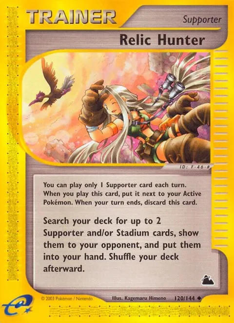 Relic Hunter #120/144 Reverse Holofoil Pokémon card from Skyridge