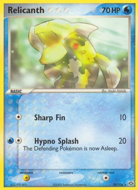 Relicanth #18/106 Reverse Holofoil Pokémon card from EX Emerald