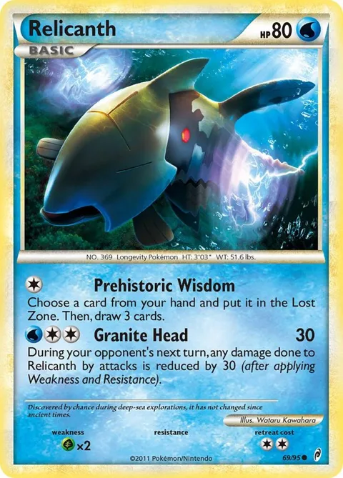 Relicanth #69/95 Pokémon card from Call of Legends