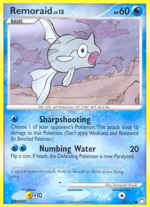 Remoraid #95/123 Reverse Holofoil Pokémon card from Mysterious Treasures