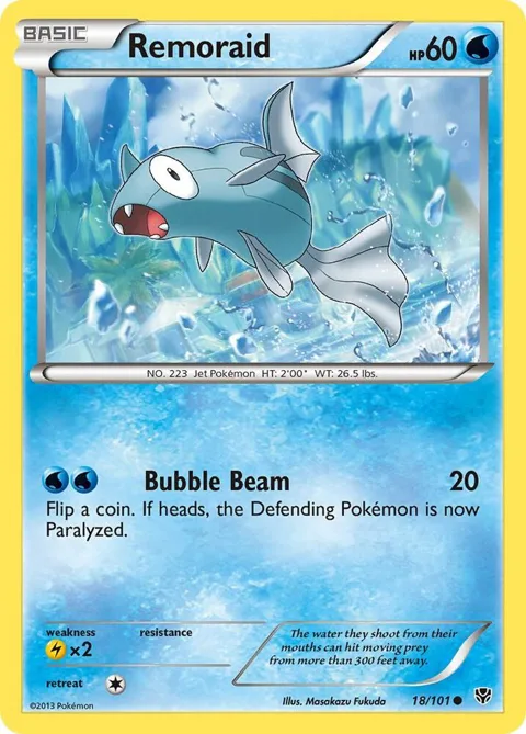 Remoraid #18/101 Reverse Holofoil Pokémon card from Plasma Blast