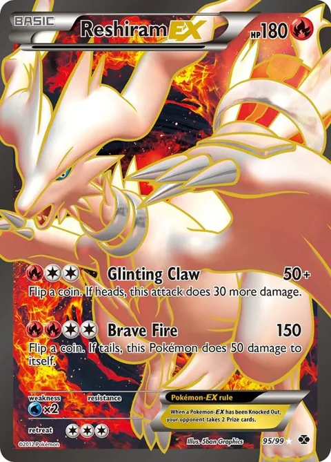 Reshiram EX 95 Full Art #95/99 Holofoil Pokémon card from Next Destinies