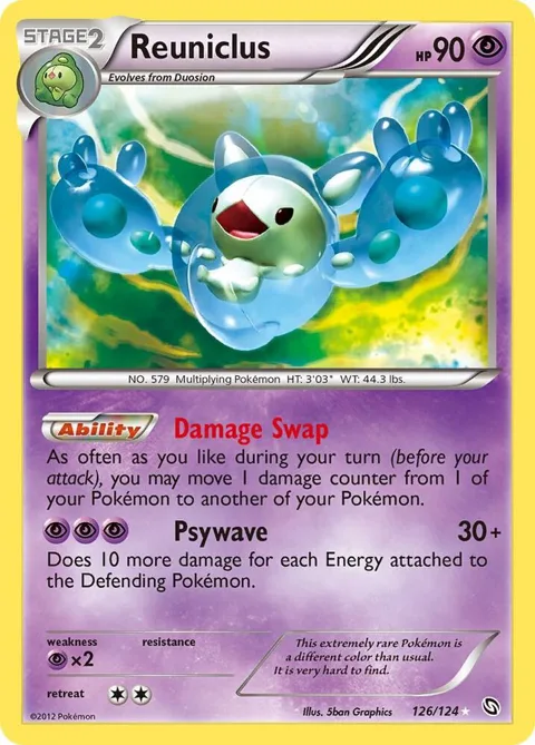Reuniclus #126/124 Holofoil Pokémon card from Dragons Exalted