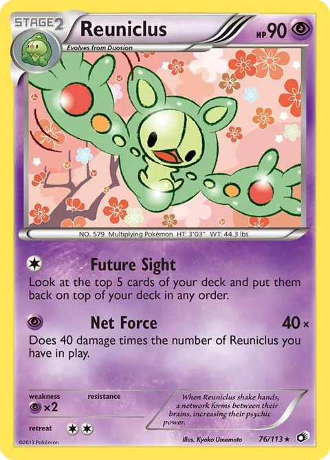 Reuniclus #76/113 Reverse Holofoil Pokémon card from Legendary Treasures