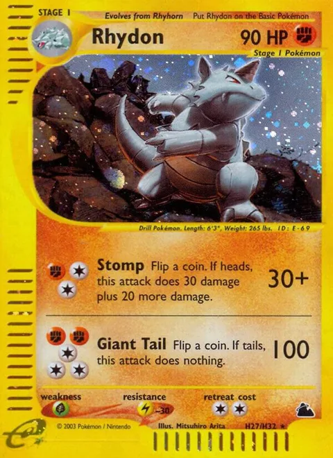 Rhydon H27 #H27/H32 Holofoil Pokémon card from Skyridge