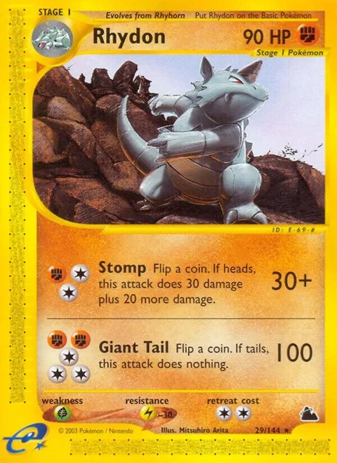 Rhydon 29 #029/144 Reverse Holofoil Pokémon card from Skyridge