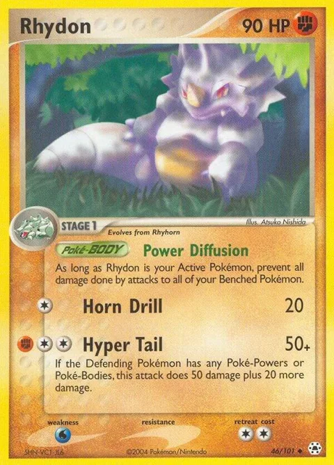 Rhydon #46/101 Reverse Holofoil Pokémon card from EX Hidden Legends