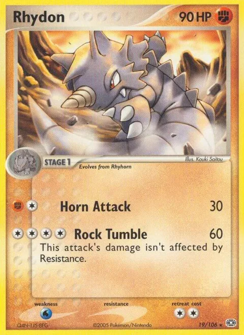 Rhydon #19/106 Reverse Holofoil Pokémon card from EX Emerald