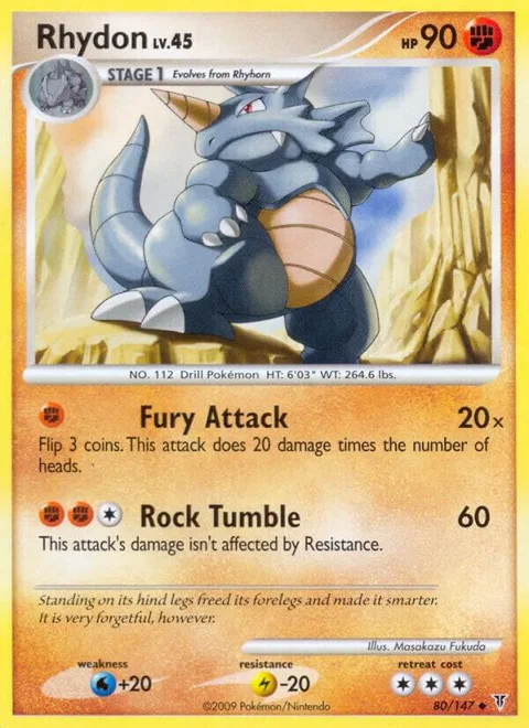 Rhydon #80 Pokémon card from Supreme Victors